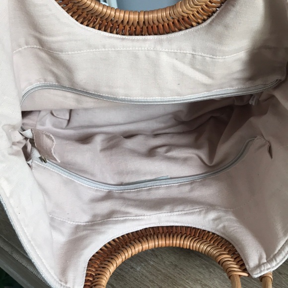 NWT Straw and linen satchel bag! - Picture 5 of 6